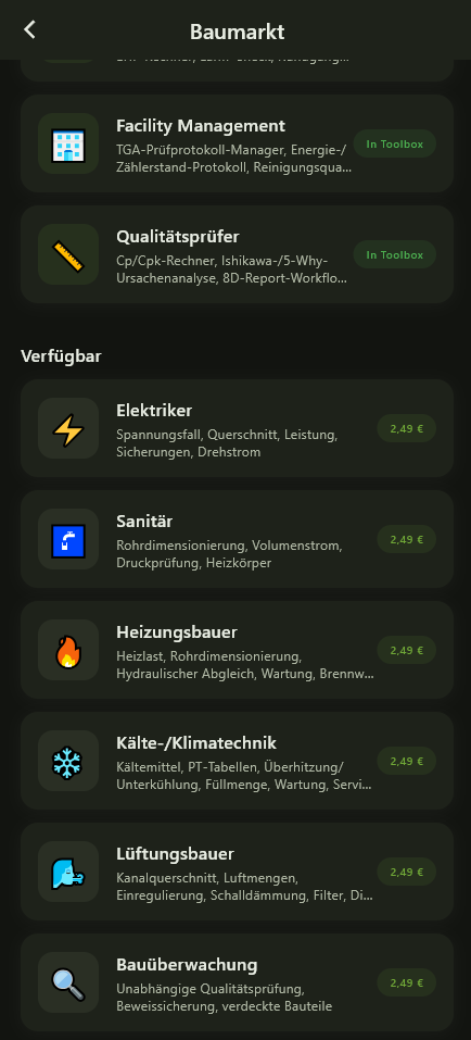BS-Toolbox Modul-Übersicht