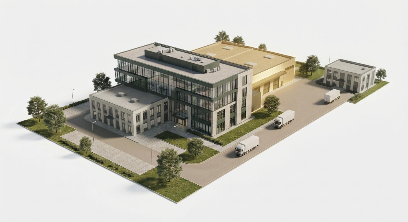 Unternehmensareal - Diversifikation hervorgehoben
