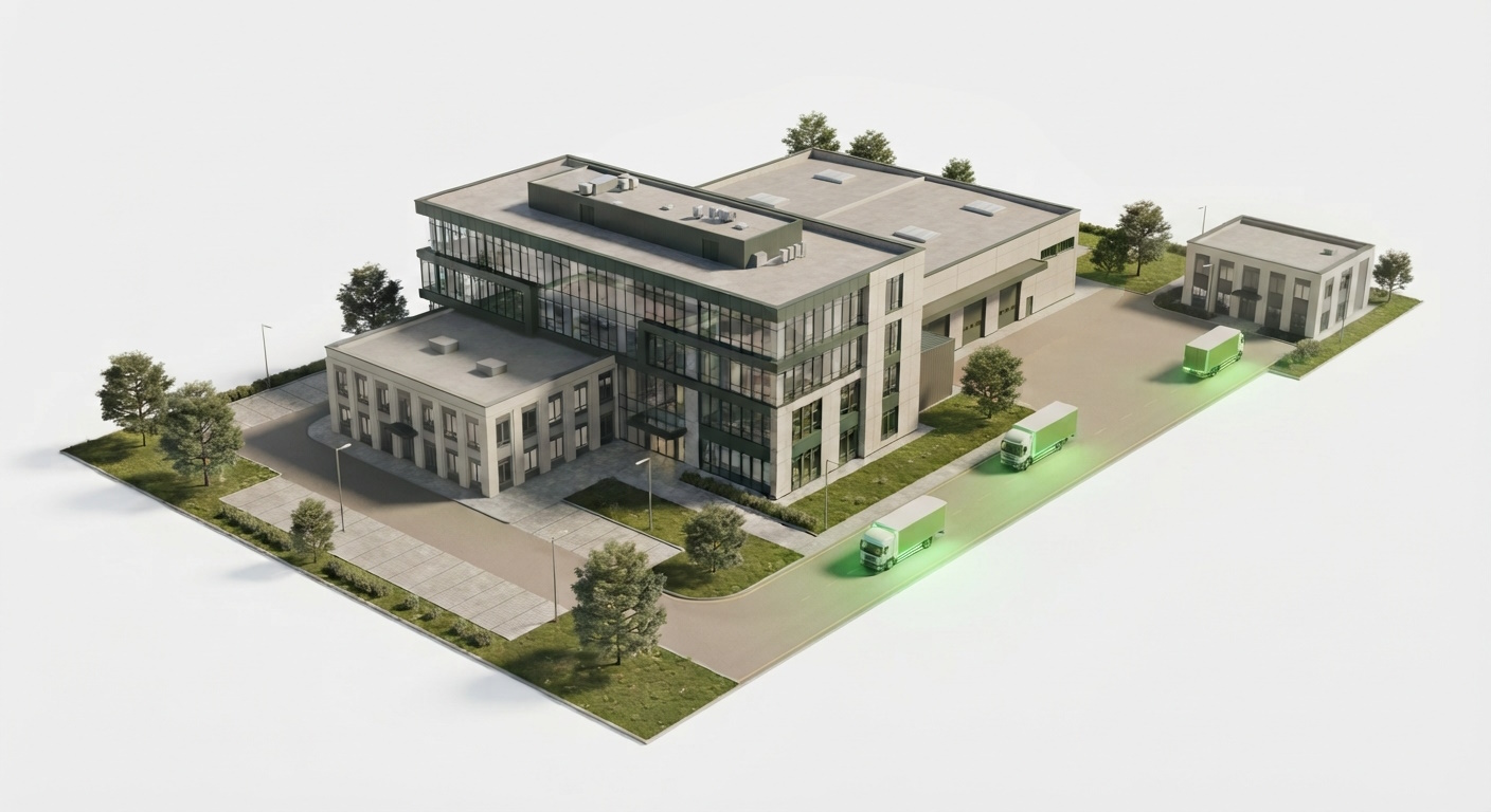 Unternehmensareal - Wertschöpfungskette hervorgehoben